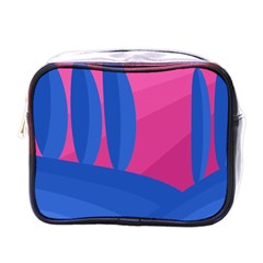 Magenta And Blue Landscape Mini Toiletries Bags by Valentinaart