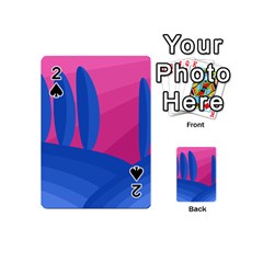 Magenta And Blue Landscape Playing Cards 54 (mini) 