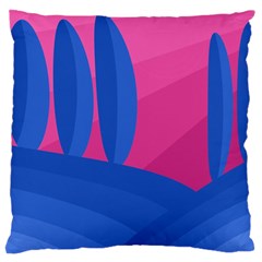 Magenta And Blue Landscape Large Cushion Case (one Side)