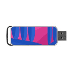 Magenta And Blue Landscape Portable Usb Flash (one Side) by Valentinaart