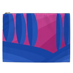 Magenta And Blue Landscape Cosmetic Bag (xxl)  by Valentinaart