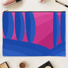 Magenta And Blue Landscape Cosmetic Bag (xxxl)  by Valentinaart