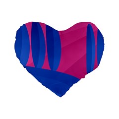 Magenta And Blue Landscape Standard 16  Premium Heart Shape Cushions