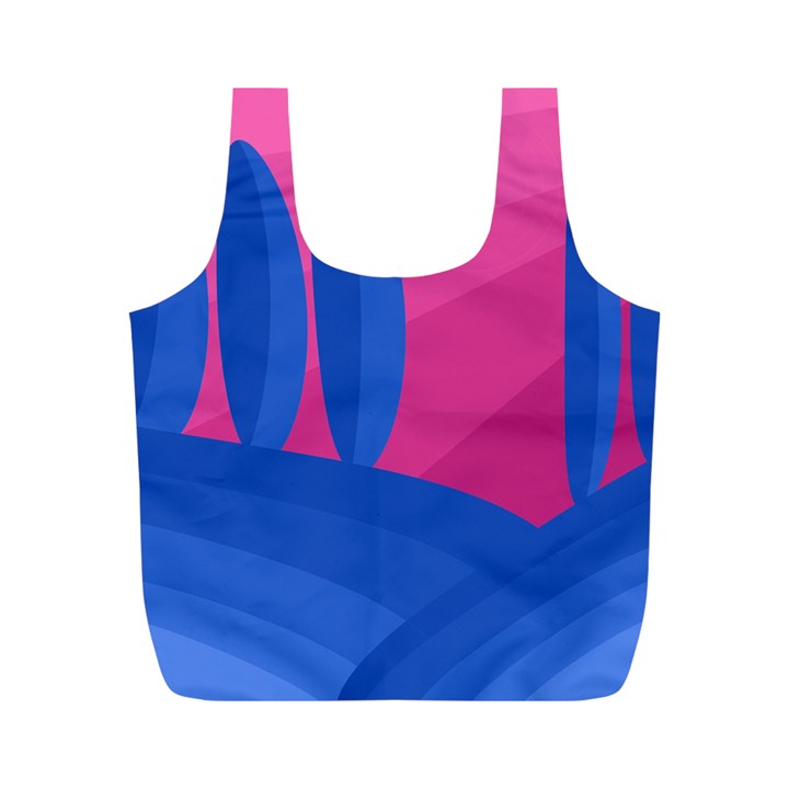 Magenta and blue landscape Full Print Recycle Bags (M) 