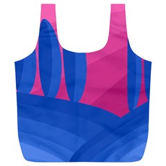 Magenta And Blue Landscape Full Print Recycle Bags (l)  by Valentinaart