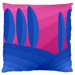 Magenta And Blue Landscape Large Flano Cushion Case (one Side)