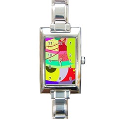 Colorful Abstraction By Moma Rectangle Italian Charm Watch