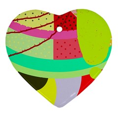 Colorful Abstraction By Moma Ornament (heart) 