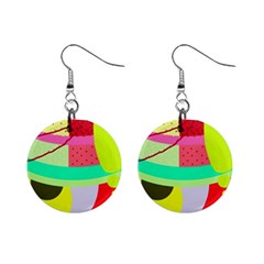 Colorful Abstraction By Moma Mini Button Earrings by Valentinaart