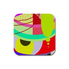 Colorful Abstraction By Moma Rubber Square Coaster (4 Pack) 