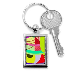 Colorful Abstraction By Moma Key Chains (rectangle)  by Valentinaart