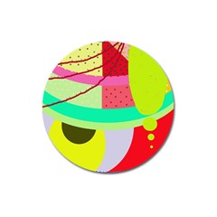 Colorful Abstraction By Moma Magnet 3  (round)