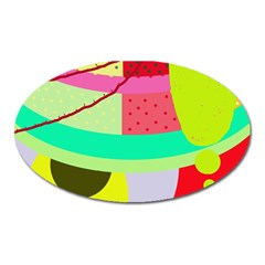 Colorful Abstraction By Moma Oval Magnet