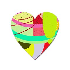 Colorful Abstraction By Moma Heart Magnet by Valentinaart