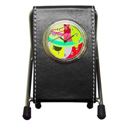 Colorful Abstraction By Moma Pen Holder Desk Clocks