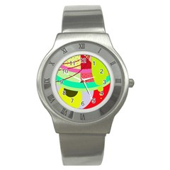 Colorful Abstraction By Moma Stainless Steel Watch