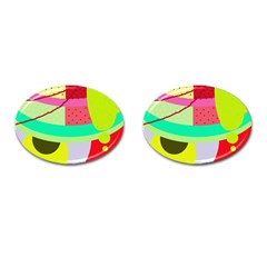 Colorful Abstraction By Moma Cufflinks (oval)