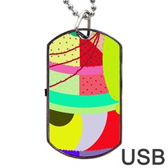 Colorful Abstraction By Moma Dog Tag Usb Flash (one Side)