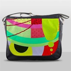 Colorful Abstraction By Moma Messenger Bags by Valentinaart