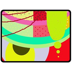 Colorful Abstraction By Moma Double Sided Fleece Blanket (large) 