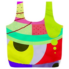 Colorful Abstraction By Moma Full Print Recycle Bags (l)  by Valentinaart