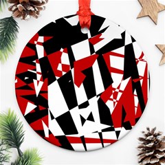 Red, Black And White Chaos Ornament (round) 