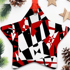 Red, Black And White Chaos Ornament (star) 