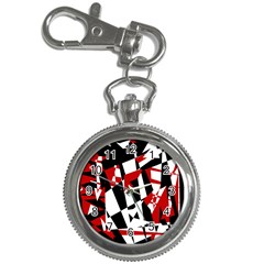 Red, Black And White Chaos Key Chain Watches