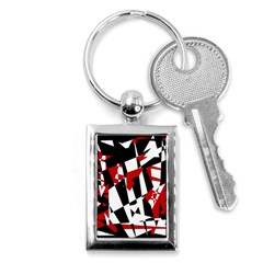 Red, Black And White Chaos Key Chains (rectangle) 