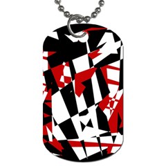 Red, Black And White Chaos Dog Tag (one Side)