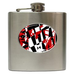 Red, Black And White Chaos Hip Flask (6 Oz)