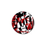 Red, black and white chaos Golf Ball Marker (4 pack) Front