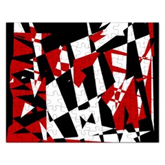 Red, Black And White Chaos Rectangular Jigsaw Puzzl