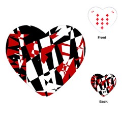 Red, Black And White Chaos Playing Cards (heart)  by Valentinaart