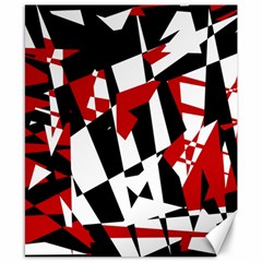 Red, Black And White Chaos Canvas 8  X 10 