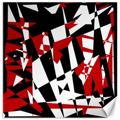 Red, Black And White Chaos Canvas 16  X 16   by Valentinaart