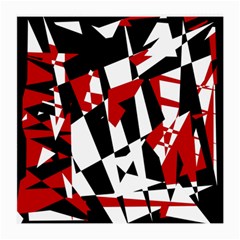 Red, Black And White Chaos Medium Glasses Cloth (2-side)