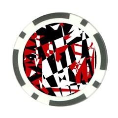 Red, Black And White Chaos Poker Chip Card Guards