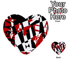 Red, Black And White Chaos Multi-purpose Cards (heart) 