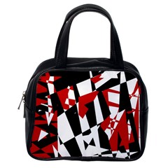 Red, Black And White Chaos Classic Handbags (one Side)