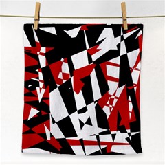 Red, Black And White Chaos Face Towel