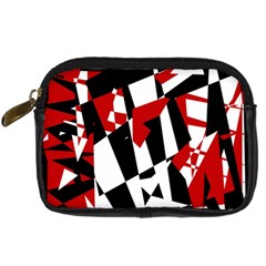 Red, Black And White Chaos Digital Camera Cases