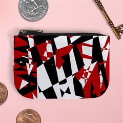 Red, Black And White Chaos Mini Coin Purses by Valentinaart