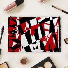 Red, Black And White Chaos Cosmetic Bag (large) 