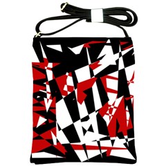 Red, Black And White Chaos Shoulder Sling Bags