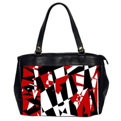 Red, Black And White Chaos Office Handbags (2 Sides)  by Valentinaart