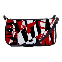 Red, Black And White Chaos Shoulder Clutch Bags