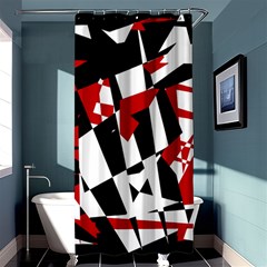 Red, Black And White Chaos Shower Curtain 36  X 72  (stall)  by Valentinaart