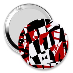 Red, Black And White Chaos 3  Handbag Mirrors