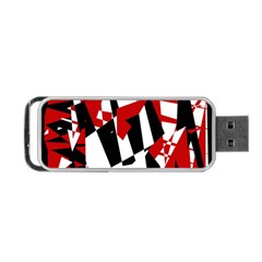 Red, Black And White Chaos Portable Usb Flash (one Side)